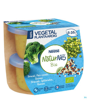 Naturnes vegetal brocoli pois casses quinoa 2x190g