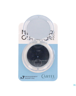 Vitry miroir sac rond bleu diametre 9cm grossis 7