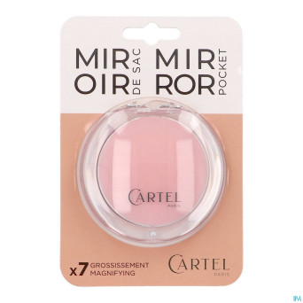 Vitry miroir sac rond rose diametre 9cm grossis 7