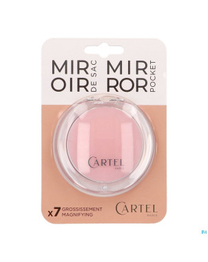 Vitry miroir sac rond rose diametre 9cm grossis 7