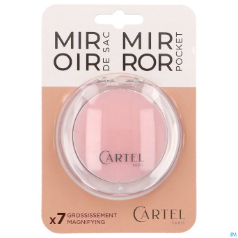 Vitry miroir sac rond rose diametre 9cm grossis 7