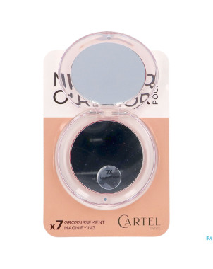 Vitry miroir sac rond rose diametre 9cm grossis 7