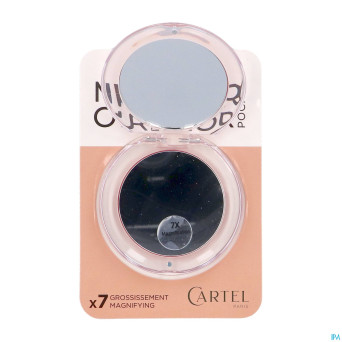 Vitry miroir sac rond rose diametre 9cm grossis 7