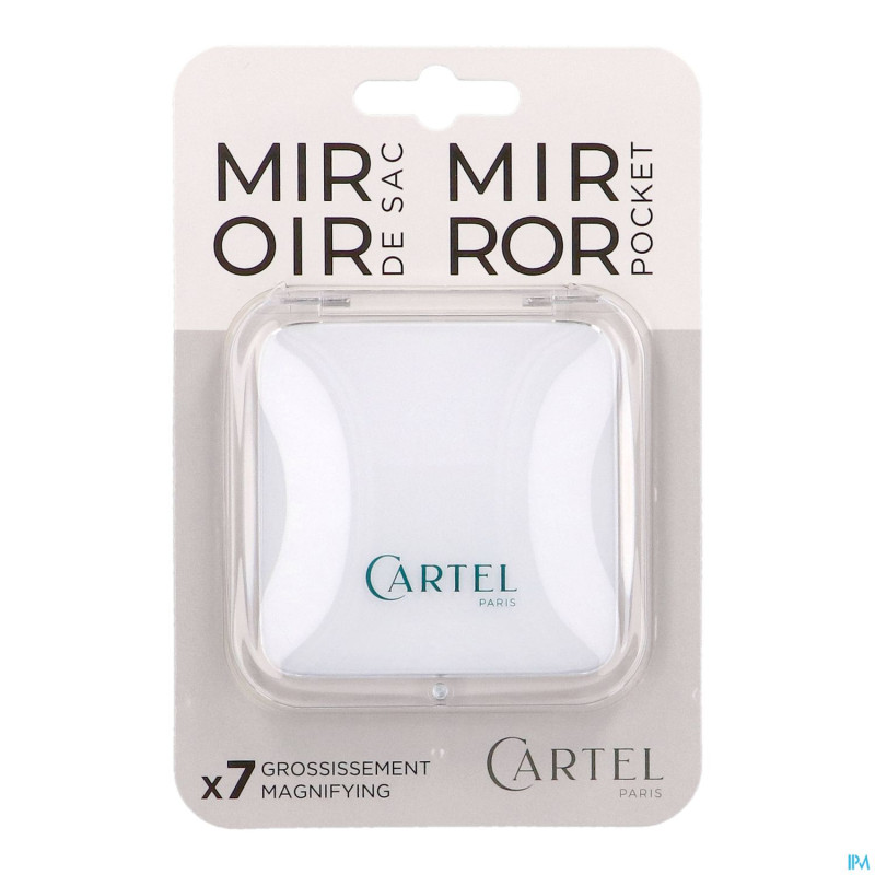 Vitry miroir sac carre blanc 8,5cm grossis 7