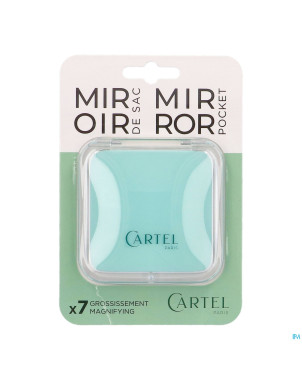 Vitry miroir sac carre vert 8,5cm grossis 7