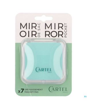 Vitry miroir sac carre vert 8,5cm grossis 7