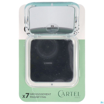 Vitry miroir sac carre vert 8,5cm grossis 7