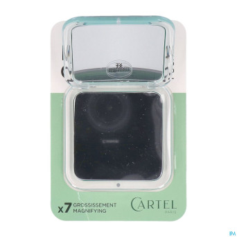 Vitry miroir sac carre vert 8,5cm grossis 7