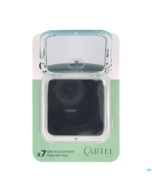 Vitry miroir sac carre vert 8,5cm grossis 7