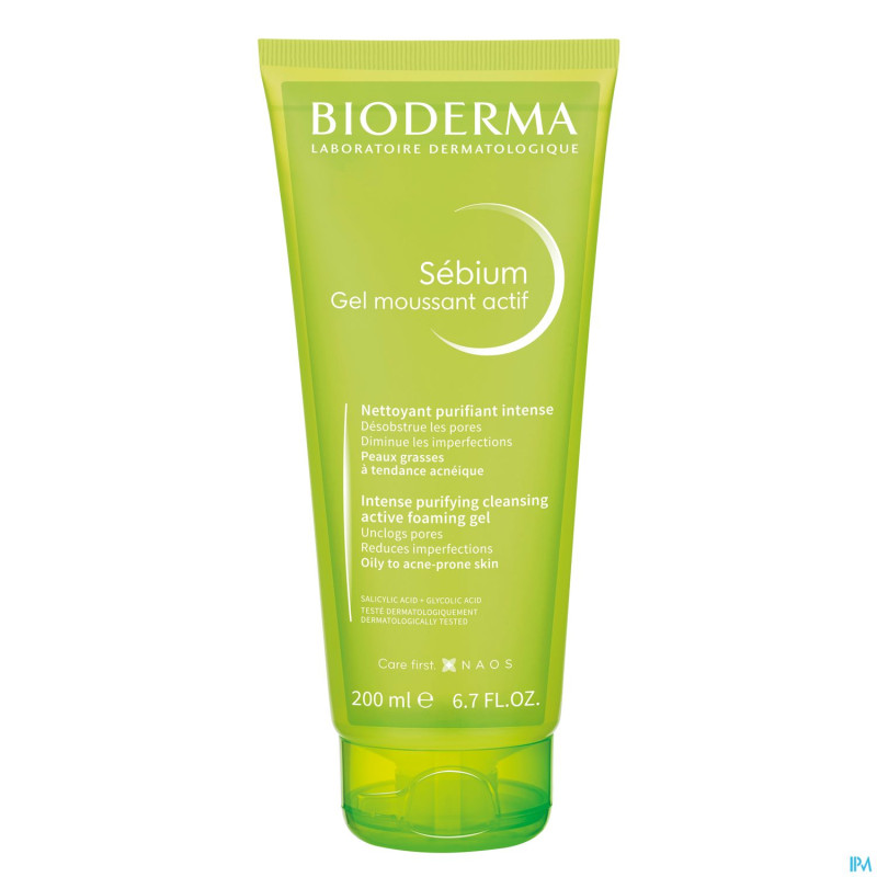 Bioderma sebium gel moussant actif    tube 200ml