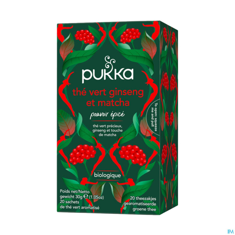 Pukka herbs ginseng matcha green sach 20