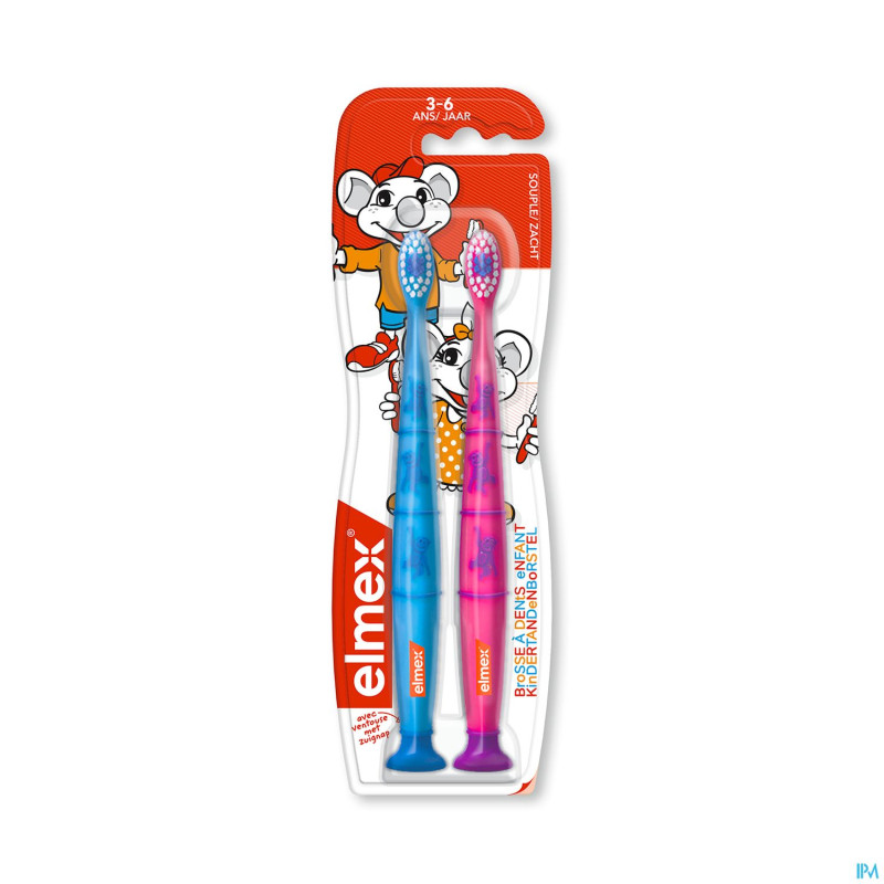 Elmex brosse a dents enfant souple 3-6ans duopack