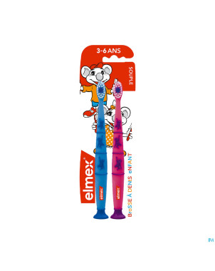Elmex brosse a dents enfant souple 3-6ans duopack