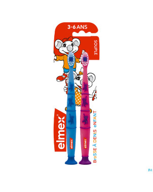 Elmex brosse a dents enfant souple 3-6ans duopack