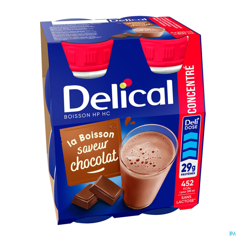 Delical concentre chocolat  4x200ml
