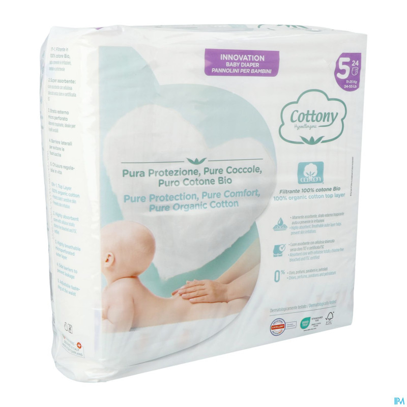 Cottony baby diapers size 5 11 - 25kg  24