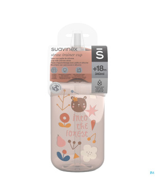 Suavinex feeding forest gobelet paille rose
