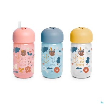 Suavinex feeding forest gobelet paille rose