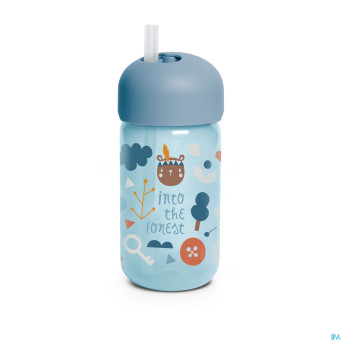 Suavinex feeding forest gobelet paille bleu