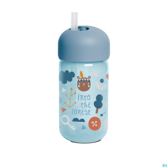 Suavinex feeding forest gobelet paille bleu
