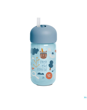 Suavinex feeding forest gobelet paille bleu