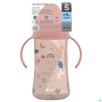 Suavinex feeding forest gobelet poignees rose270ml