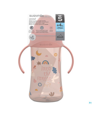 Suavinex feeding forest gobelet poignees rose270ml