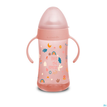 Suavinex feeding forest gobelet poignees rose270ml