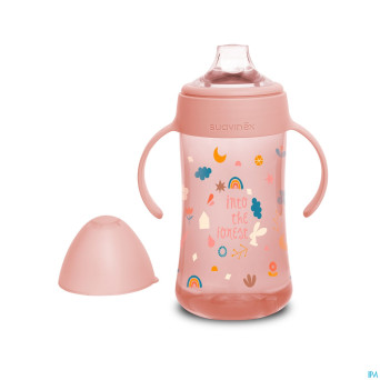 Suavinex feeding forest gobelet poignees rose270ml