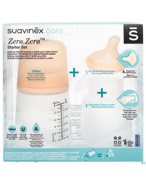 Suavinex zerozero set biberon a/coliques 180ml a