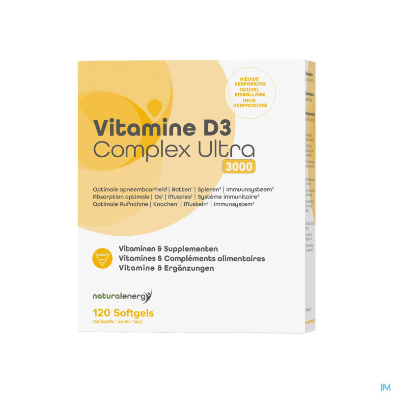Vitamine d complex ultra 3000ui 120 natural energy