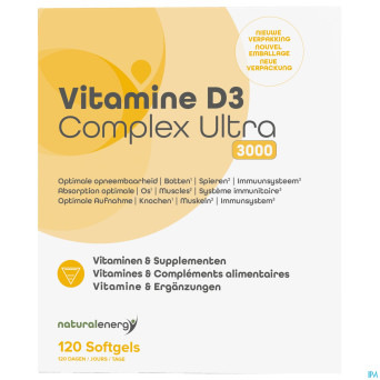 Vitamine d complex ultra 3000ui 120 natural energy