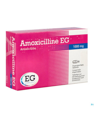 Amoxicilline eg 1000mg comp disp.  8x1000mg