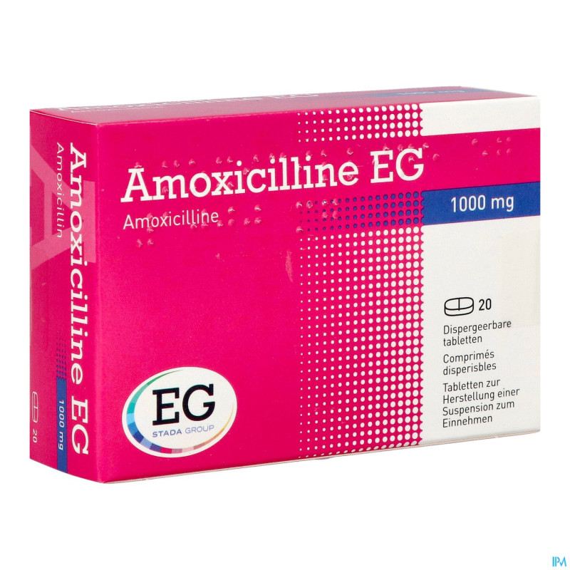 Amoxicilline eg 1000mg comp disp. 20x1000mg
