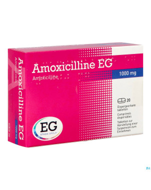 Amoxicilline eg 1000mg comp disp. 20x1000mg