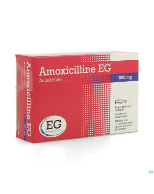 Amoxicilline eg 1000mg comp disp. 20x1000mg