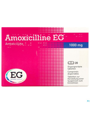 Amoxicilline eg 1000mg comp disp. 20x1000mg