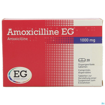 Amoxicilline eg 1000mg comp disp. 20x1000mg