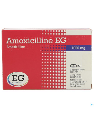 Amoxicilline eg 1000mg comp disp. 20x1000mg