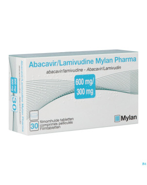 Abacavir/lamivudine viatris 600/300mg comp pell 30