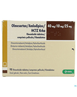 Olmesartan/amlodipine/hctz krka 40/10/25,0 comp 98