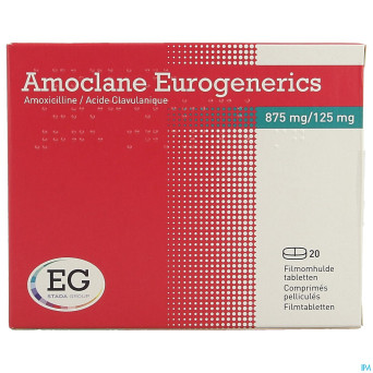 Amoclane eurogenerics 875mg/125mg    comp pell 20