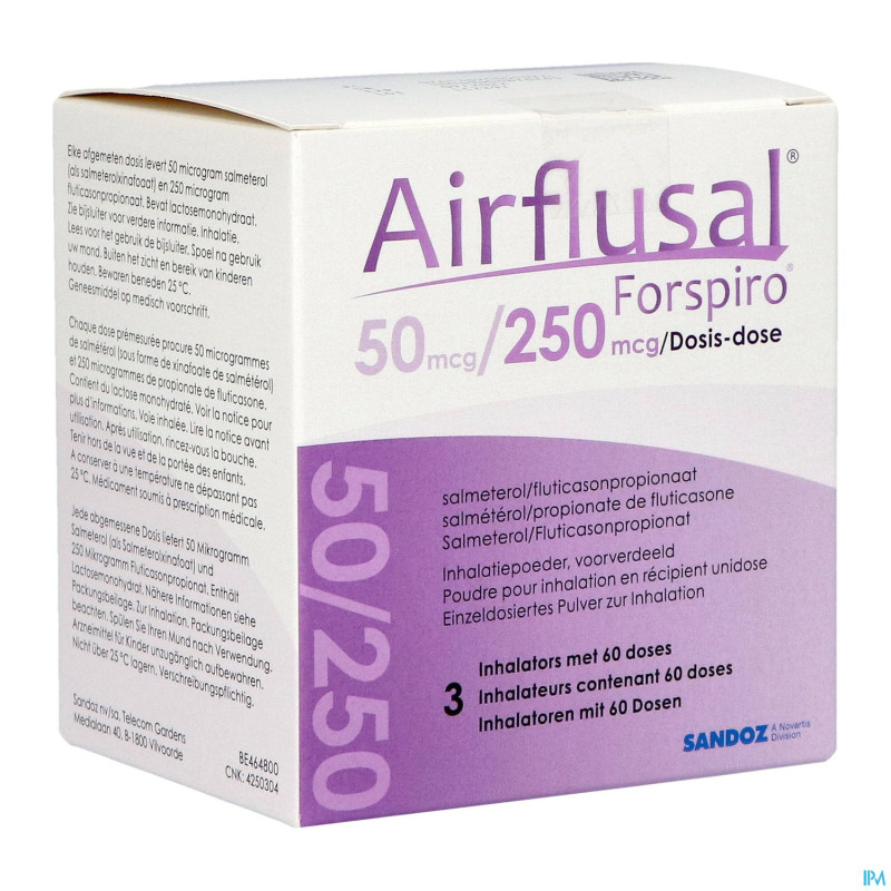 Airflusal forspiro 50mcg/250mcg pulv inh. 3x60 dos