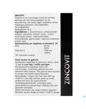 Zincovit    comp a sucer 30