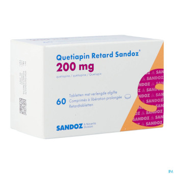 Quetiapin retard sandoz 200mg lib.prol.   comp  60