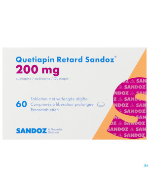 Quetiapin retard sandoz 200mg lib.prol.   comp  60