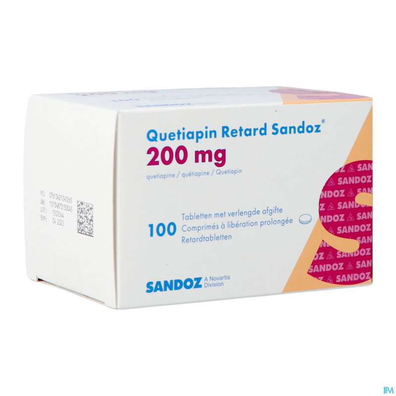 Quetiapin retard sandoz 200mg lib.prol.   comp 100