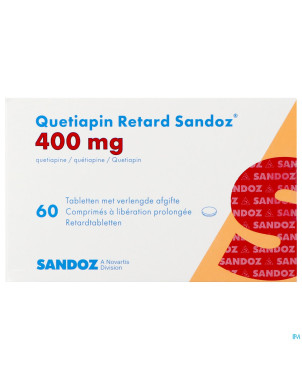 Quetiapin retard sandoz 400mg lib.prol.   comp  60