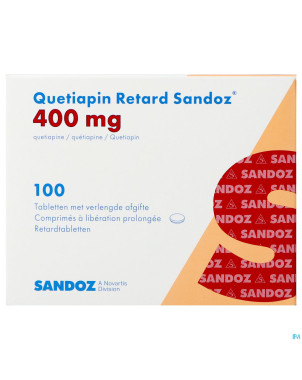 Quetiapin retard sandoz 400mg lib.prol.   comp 100