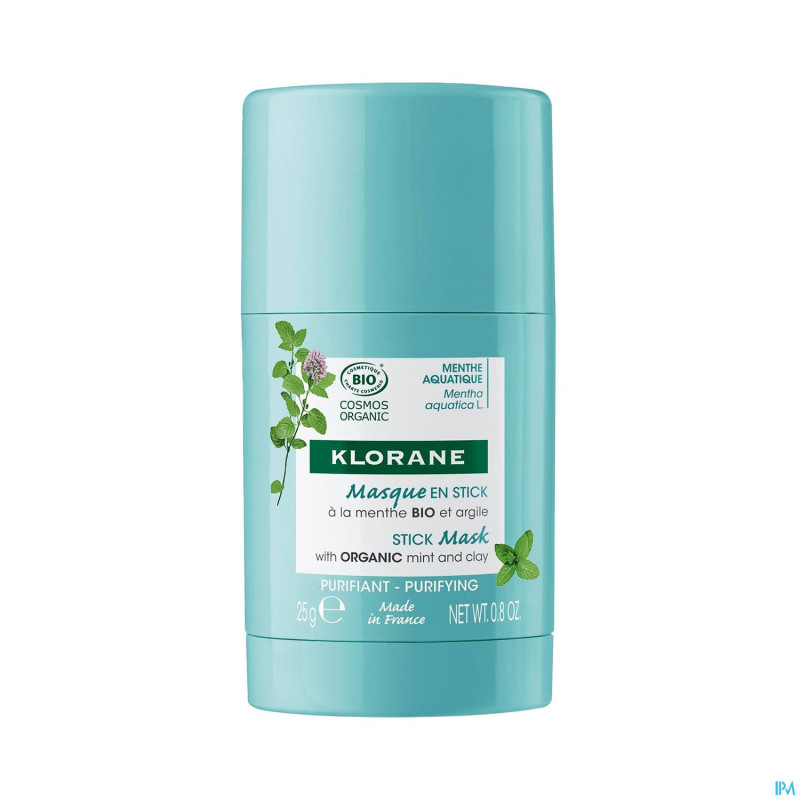 Klorane visage menthe aquatique masque stick   25g